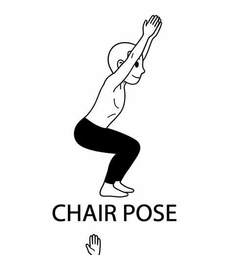 Visual sketch of Chair Pose (Utkatasana)